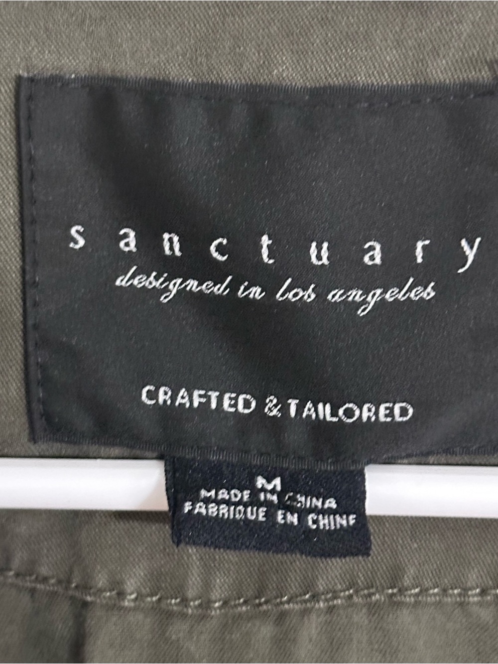 Sanctuary Utility Jacket M Army Green Frayed Hem Lyocell Military Lightweight - Picture 8 of 10